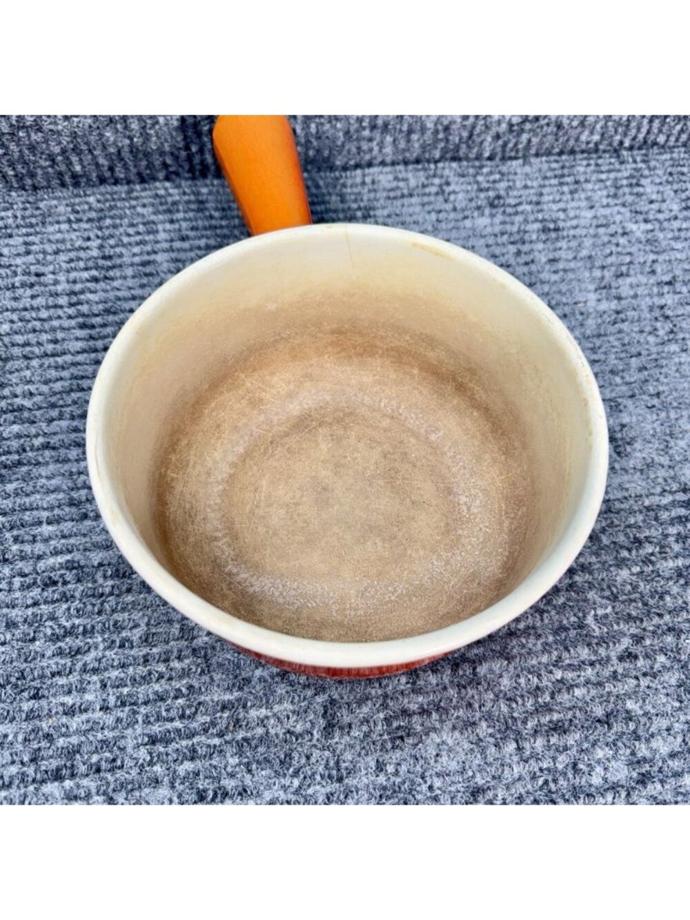 Vintage Le Creuset #16 Flame Orange Sauce Pan w/Lid Ombré Hollow Handle Cookware - Picture 6 of 15